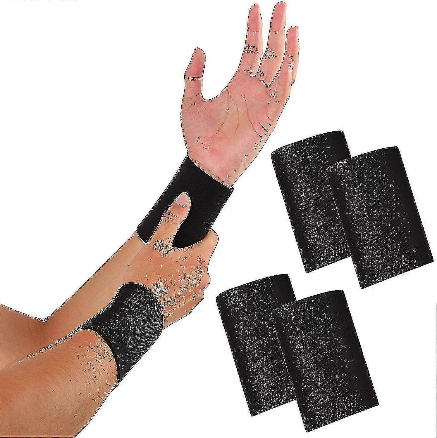 2-Pair Breathable Wrist Support Sleeves, Nylon/Spandex Compression Braces for Typing & Athletics_MM2