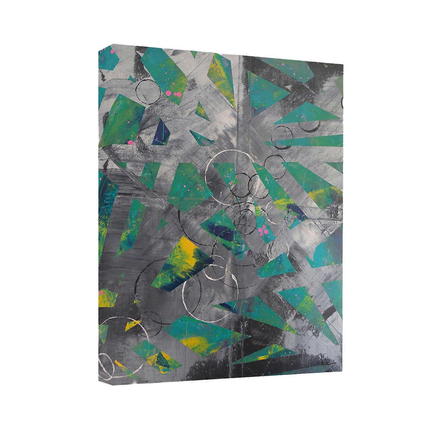 Anna Bernad Greens And Blacks Canvas Print