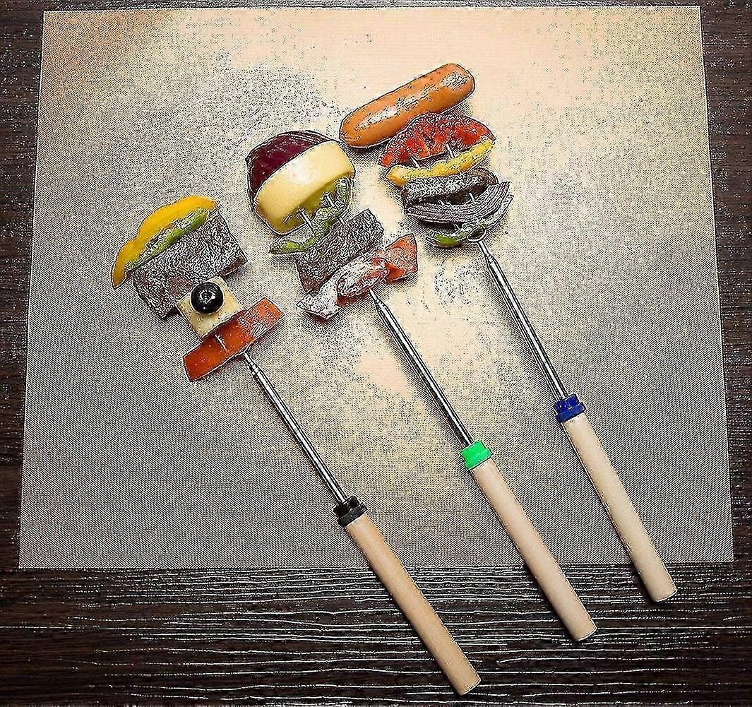 Pack Of 8 Skewers, Marshmallow, Roasting, Bbq, Sticks, Telescopic, Stainless Steel, Skewers, Perfect