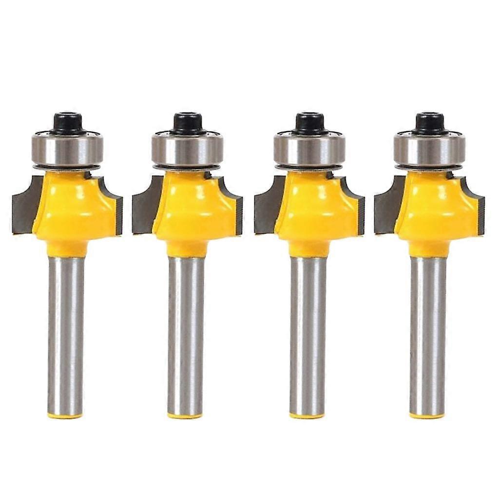 4 Pieces 1/4" Shank 1/8" Radius Round Over Router Bit Woodworking Cutter