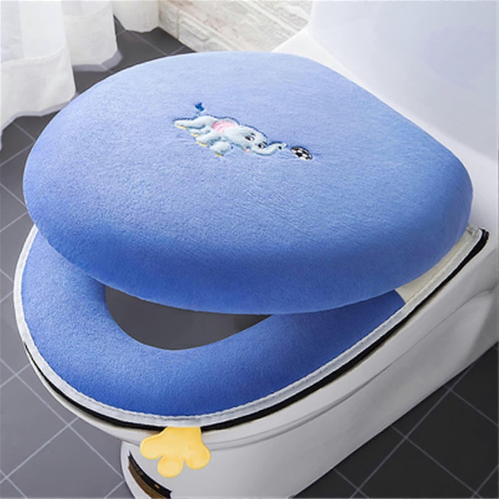 Toilet Seat Cover Toilet Cushion with Handle Bathroom Toilet Accessories and Soft Warm Washable Toilet Cushion Toilet seat (Color : A1)