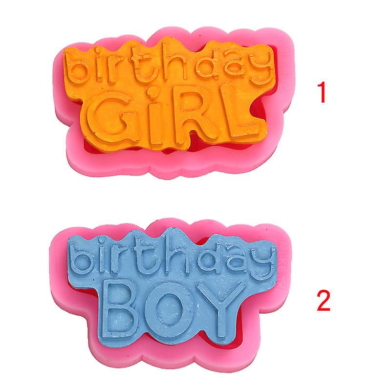 男の子/女の子ハッピーバースデーケーキデコレーションモールドキューブシュガーケーキビスケットモールド