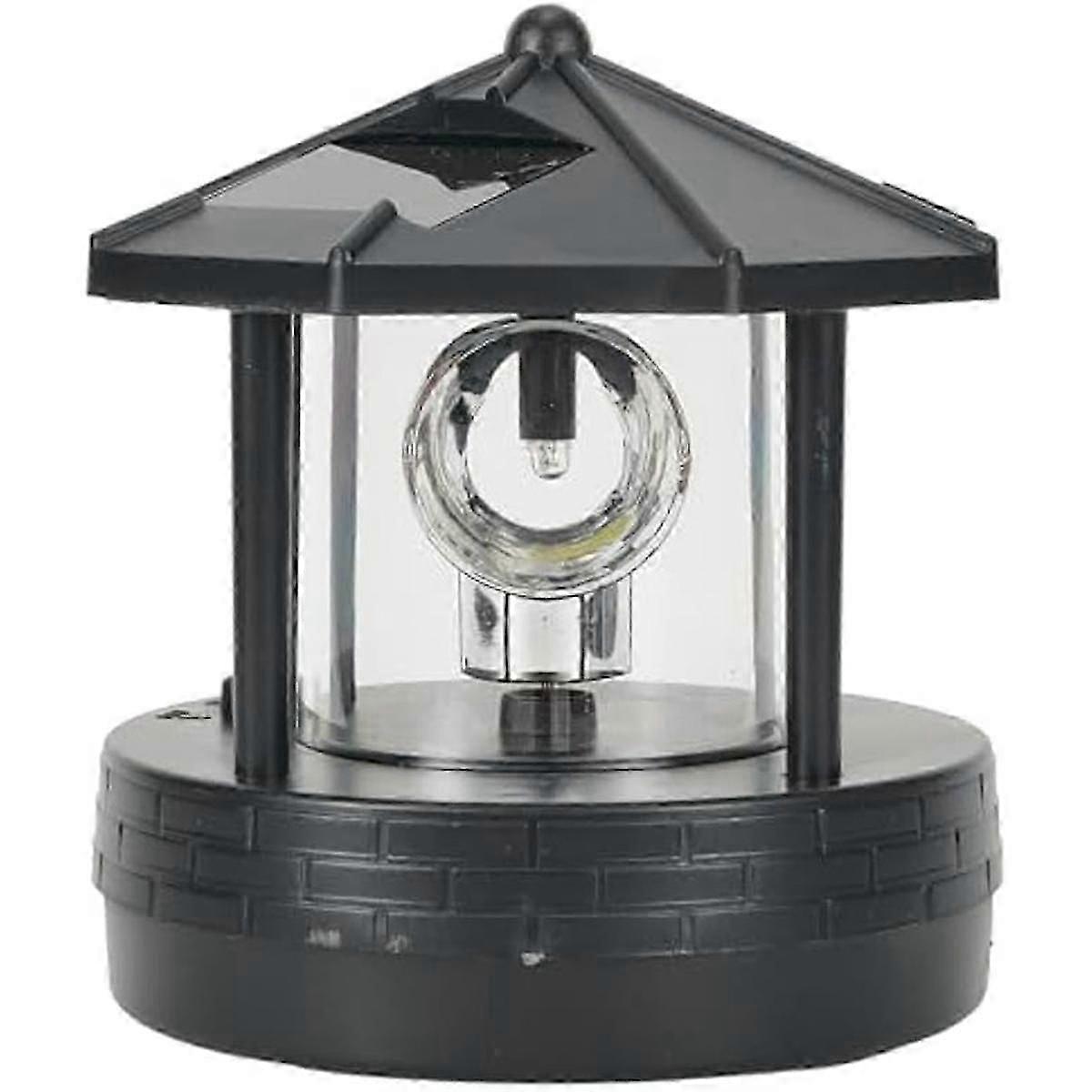 LED Solar Powered Lighthouse,360 Degree Rotating Lamp LED Solar Lighthouse Landscape Path Lights Ga