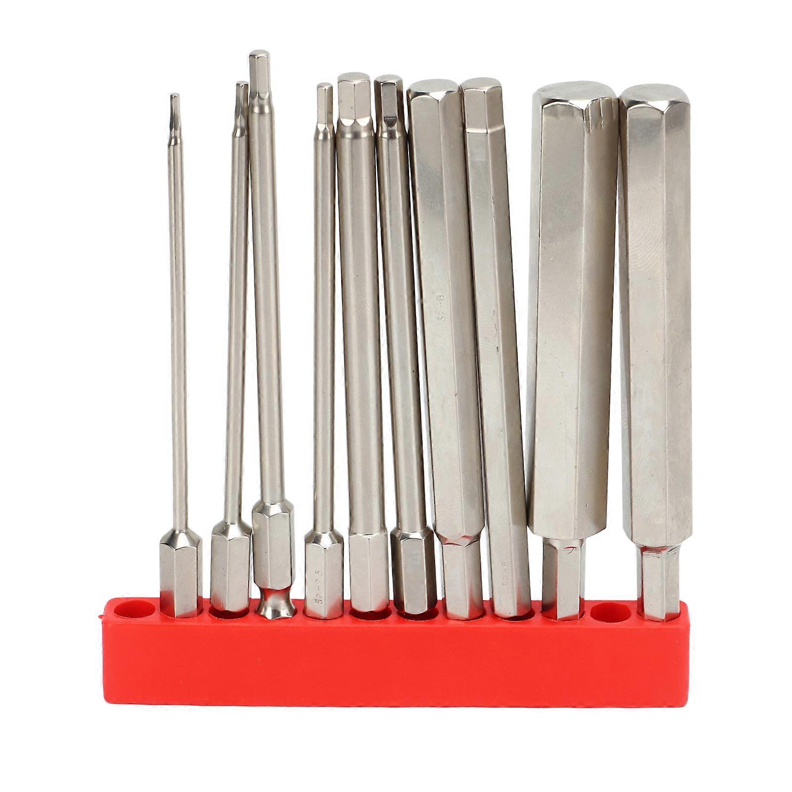 Hex Wrench Drill Bit 1/4in Shank Metric Sizes 1.5mm to 12mm S2 Steel Hex Screwdriver Bit Set