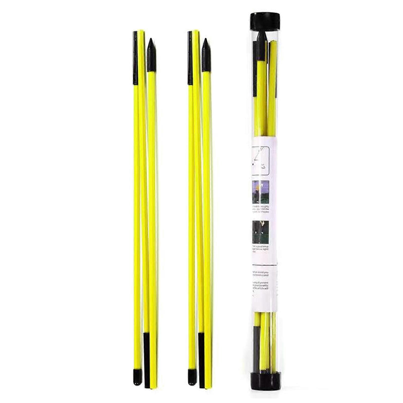 Golf Alignment Stick, 2er-Pack Schwung Trainingshilfe Ausrüstung Zusammenklappbarer Trainer Übungsstange Postures Corrector für Golfer Gelb