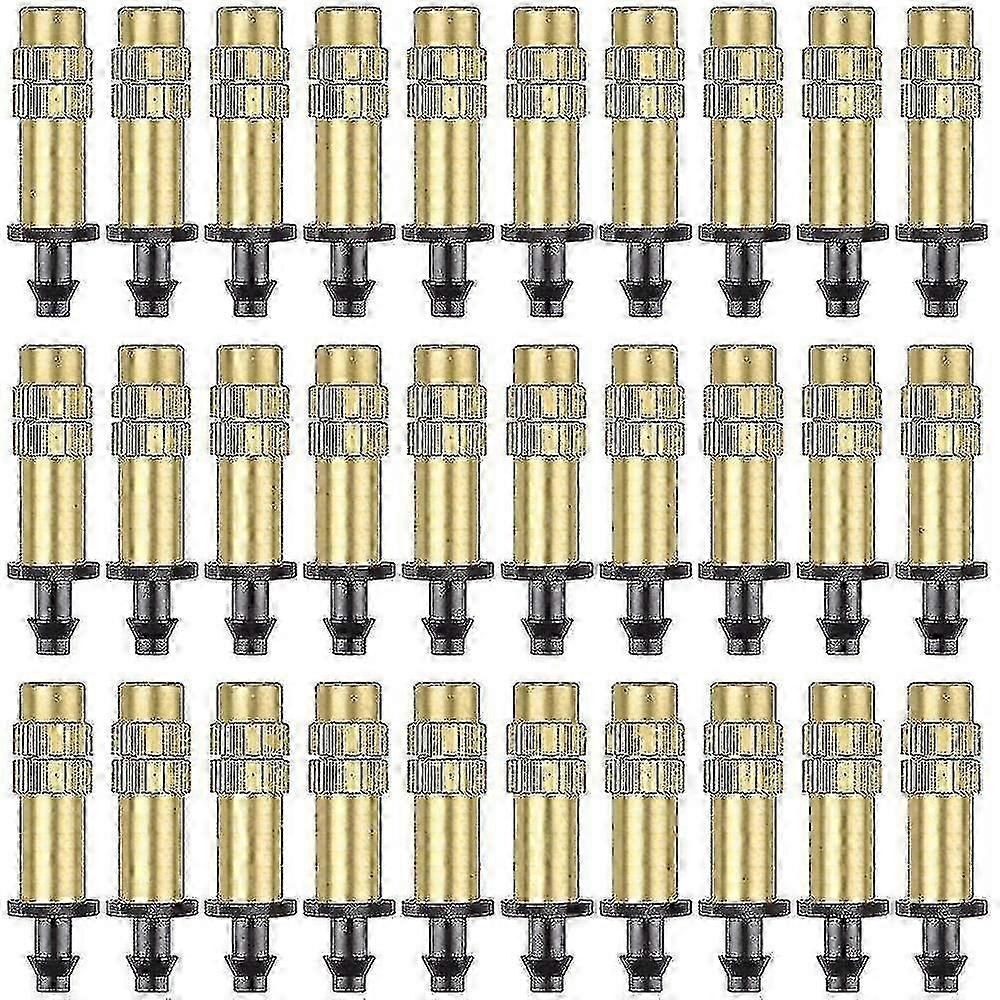 30pcs Adjustable Copper Atomizing Nozzle Drip Irrigation Sprayer 4/7mm Atomizing Micro Sprinkler