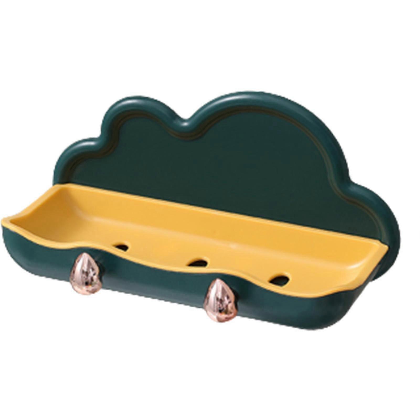 Wall Mount Soap Holder with Drainage PP Dual Layers Clouds Shape Soap Basket