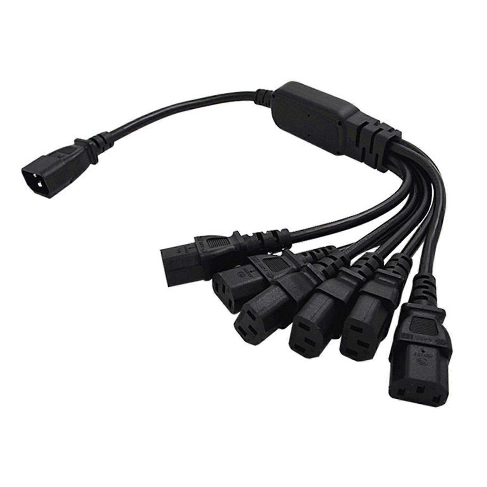 Efficient C14 to 6xC13 Power Cable Flexible Power Distribution Connect Multiple Devices Power Extension Cable 39.37in