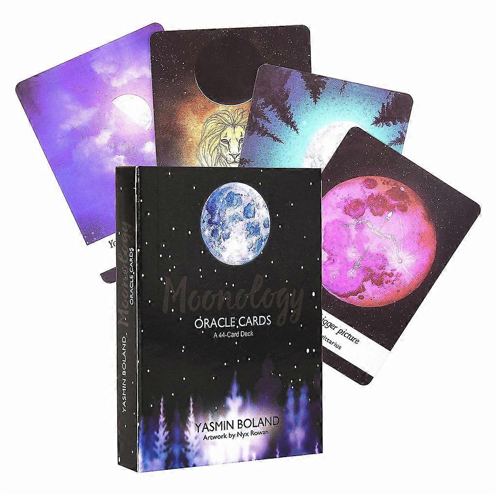 Moonology Tarot for Oracle Tarot Cards Kit Divination Fate Gameplay for Family Entertainment Party Table Playing Board G White