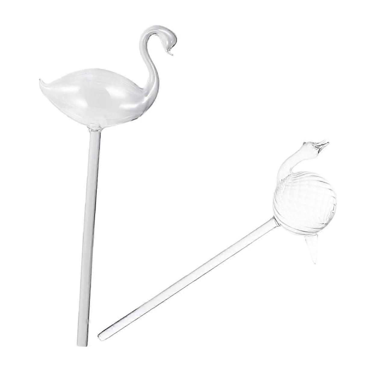 Watering Spikes Set of 2 for Self-Watering Plants, Auto-Irrigation Spikes, Transparent Glass, 24.5x10x8 cm