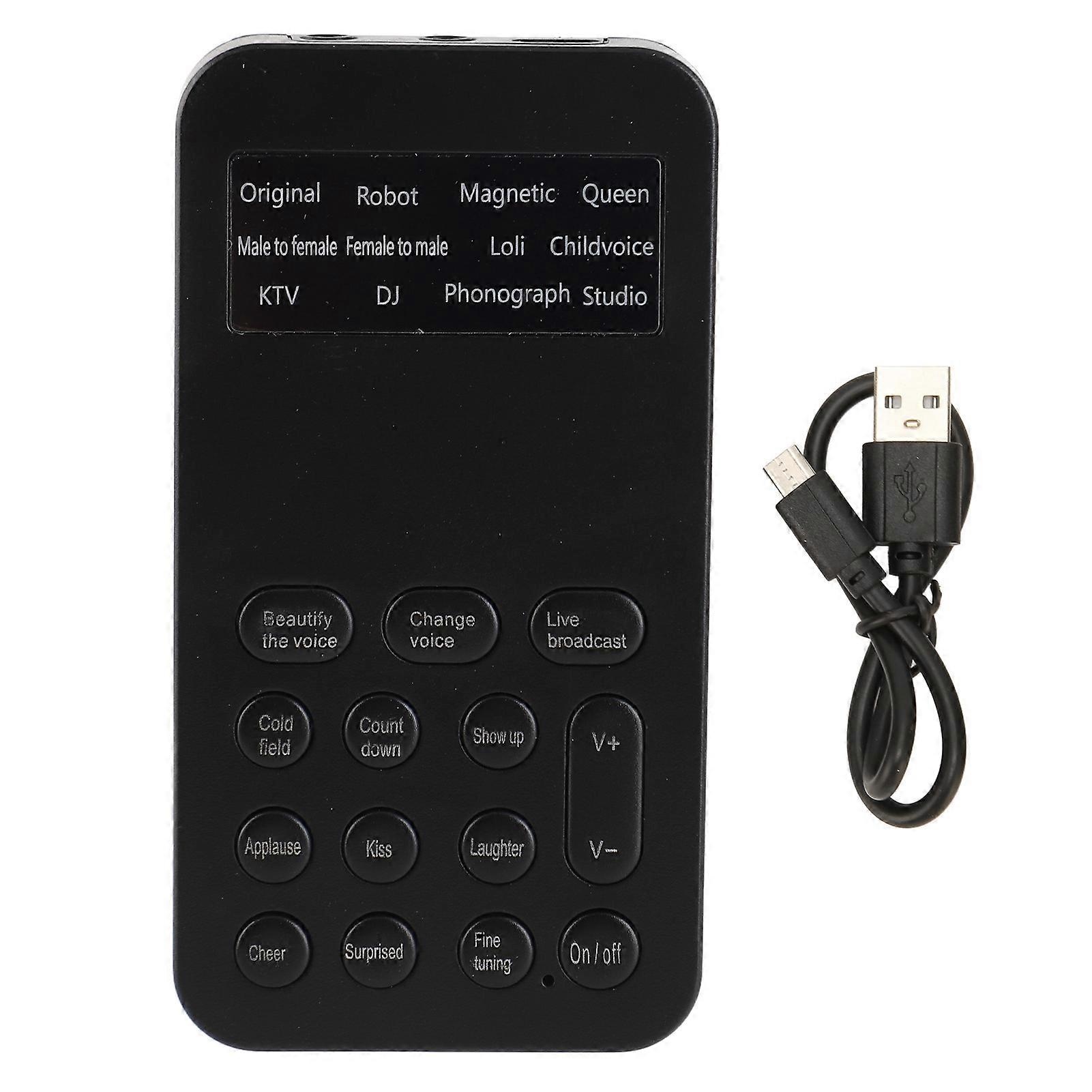 Voice Changer Multifunction 12 Sound Effects Fine Tuning Function One Click Operating Mini Sound Card Voice Changer