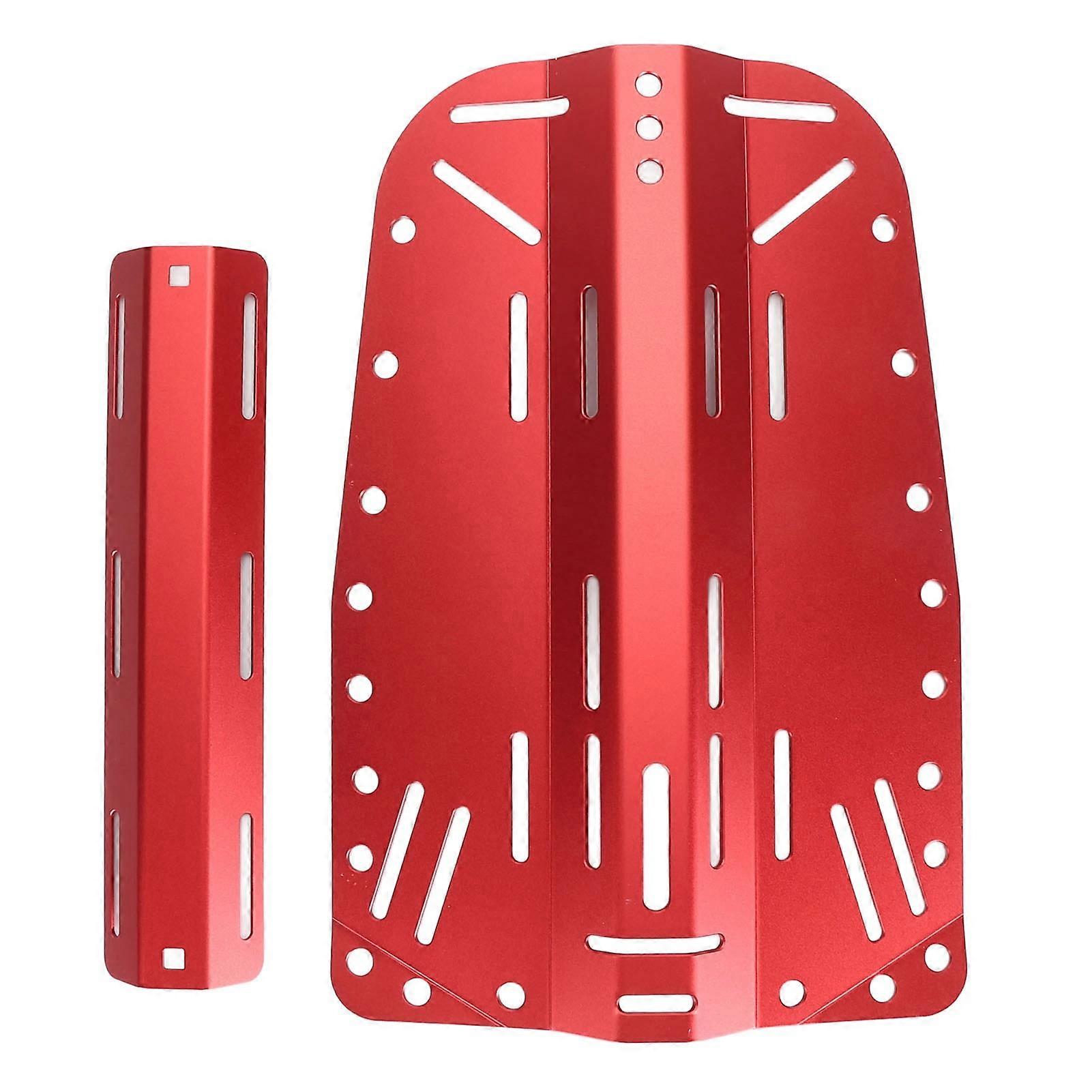 Lightweight Aluminum Diving Backplate Compatible with Single Double Bottle Diver BCD Plate for Scuba Equipment Red