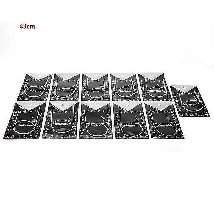 Set de ace de tricotat circulare de dimensiuni multiple de 11 bucăți, include opțiuni de 43/65/80 cm pentru proiecte versatile de tricotat