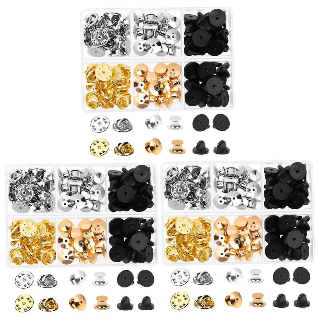 Locking Pin Backs 3 Boxes Brooch Clutch Pin Back Locks Safety Pin Backs For Crafts Badges