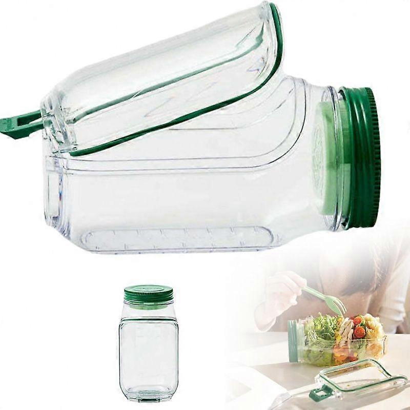 Capsulă de salată, capsulă de salată cu stratificare verticală Design de bol încorporat, totul într-un singur recipient, recipient pentru prânz cu carcasă de sos rezistentă la scurgeri, pregătirea mesei,