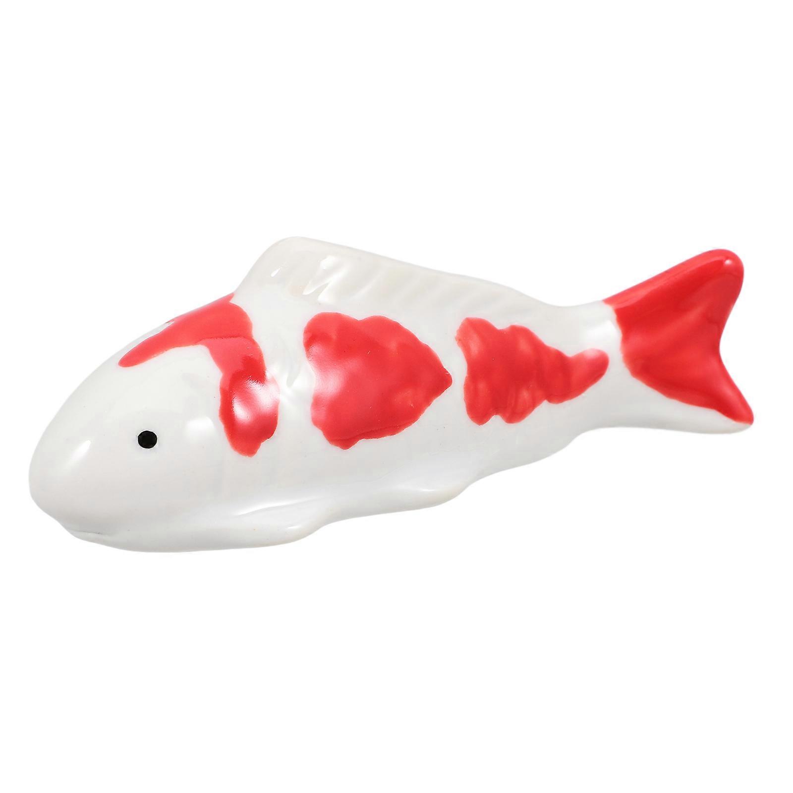Desk or Tank Decor, Cartoon Fish Statue with Ceramic Build