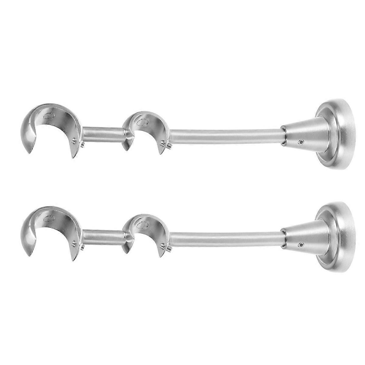Curtain Pole Support Brackets Grip for Two Rod Configurations
