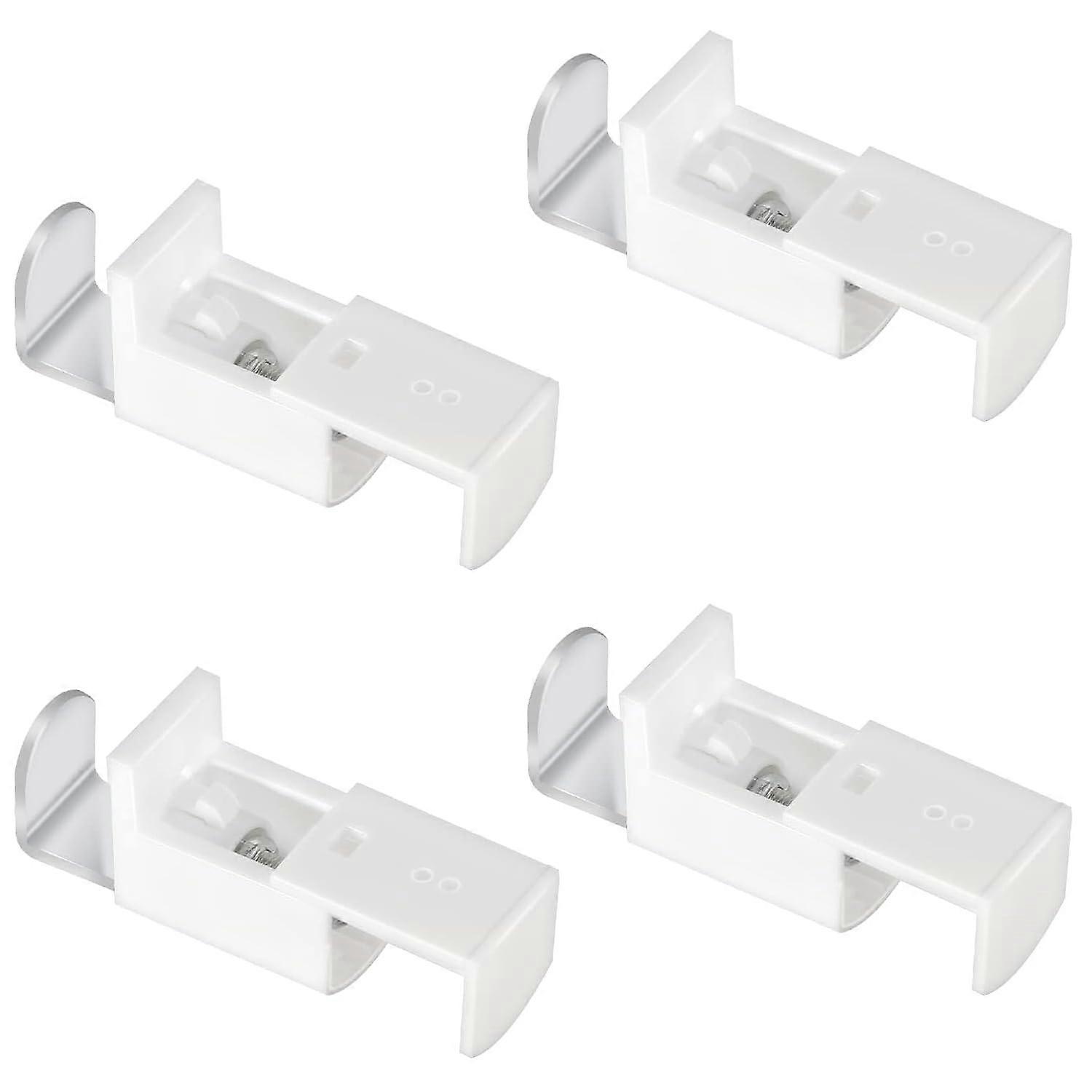 Clamping Brackets Pack of 4 for Double Roller Blinds, Adjustable 20 mm Range, White Replacement Parts for Klemmfix