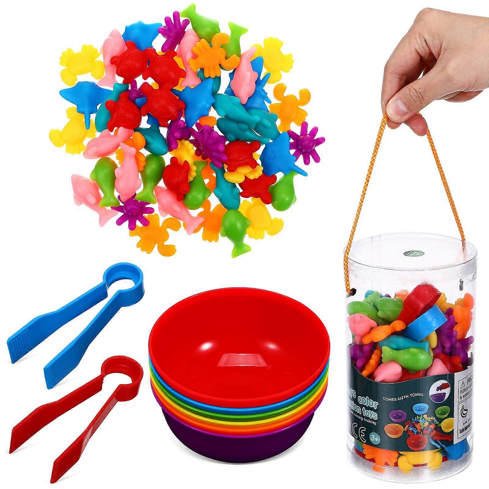 1 Set Animal Counting Toys Cognitive Toys Marine Animal Toys Color Matching Toys Sorting Game For Toddlers