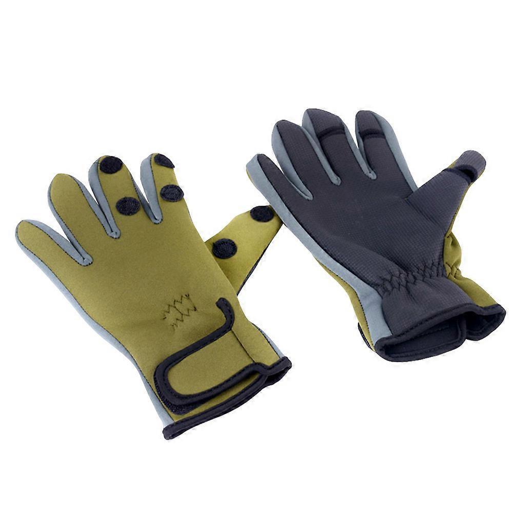 Thickened Warm Fishing Gloves with Non Slip Grip for Outdoor Activities – XL Size, Green