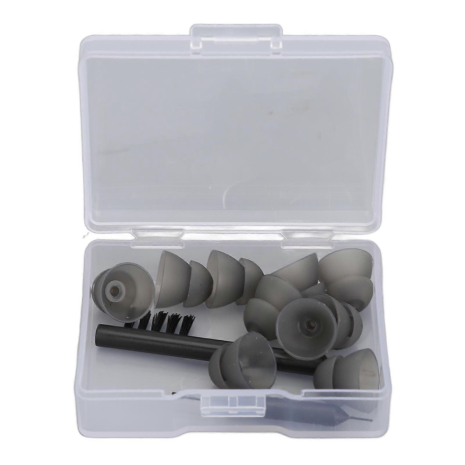 2025 Latest Model 10pcs Black Silicone Double Layer Closed Domes Ear Tips with...