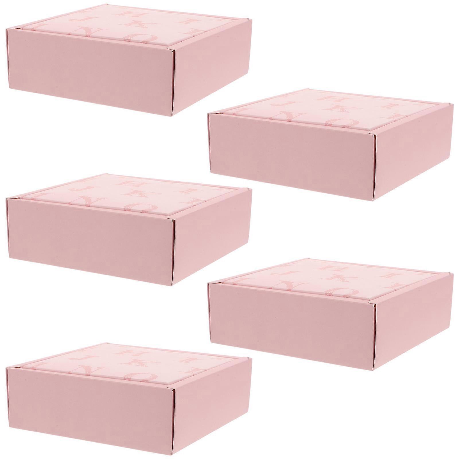 Elegant Packaging Box Pink Paper Present Container For Nougat Business Meetings 5Pcs