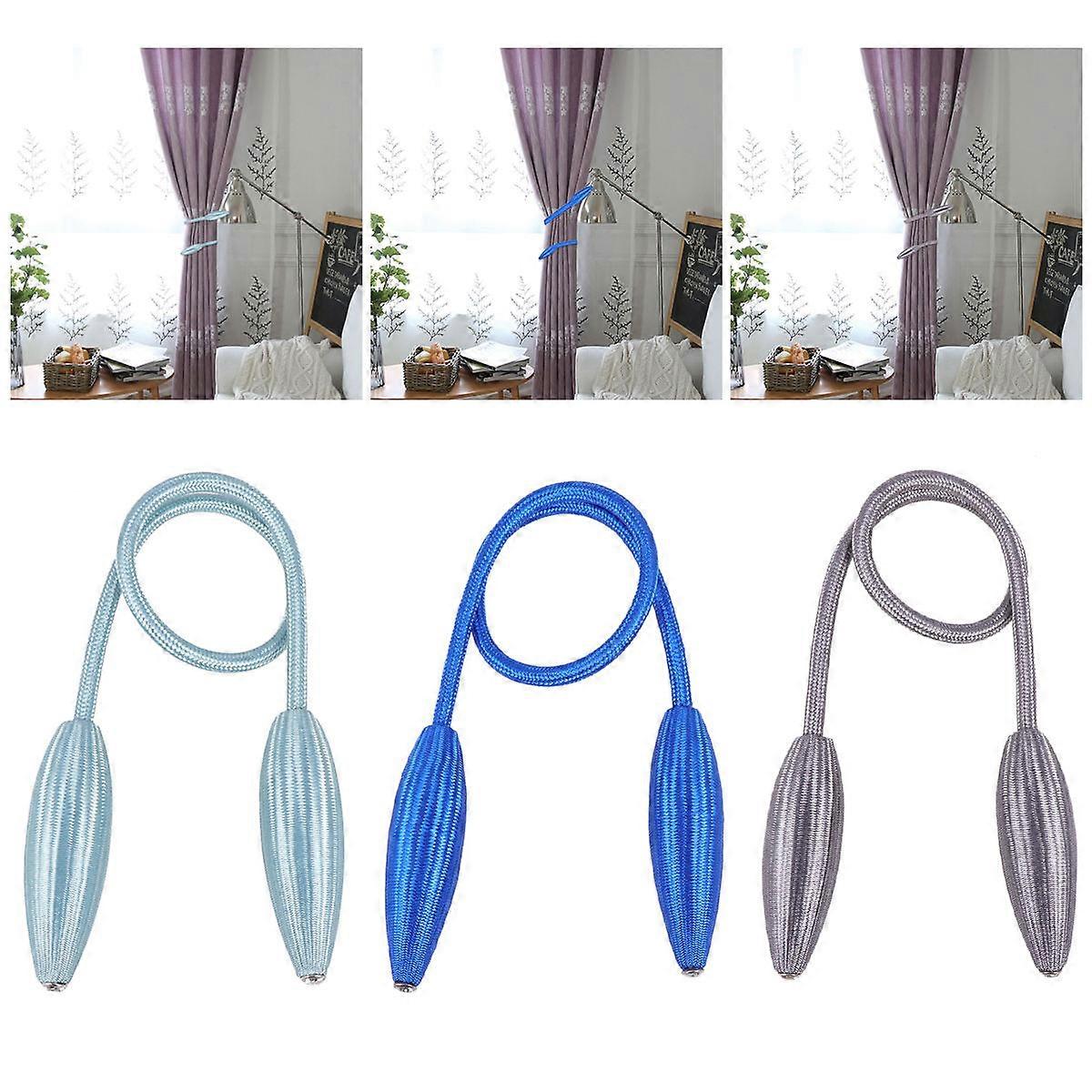 Curtain Holdbacks 2Pcs Dark Grey Metal with No-Drill Installation for Clipping Curtains