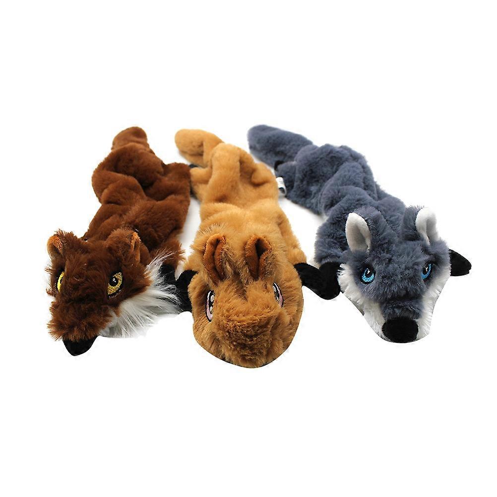 Pet Toys Dogs Plush Squeaky Toy Animal Shape Interactive Playing Assorted Color Bite Resistant 3Pcs