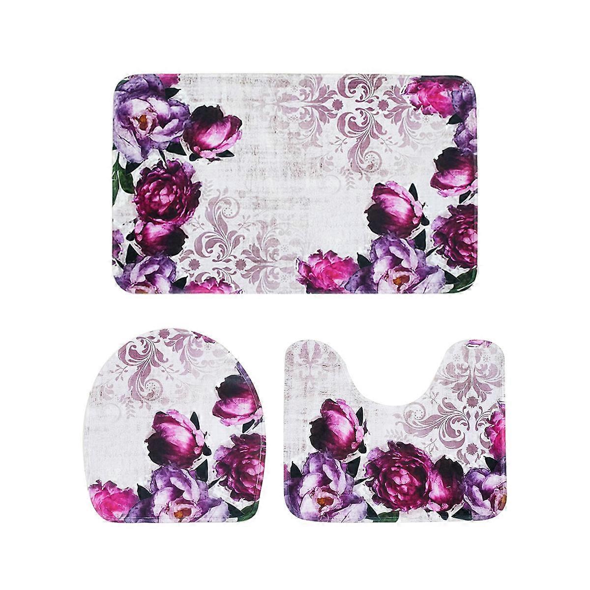 Bathroom Mats Bacteria Resistant Quick Moisture Evaporation Rectangular Families 45 x 75 x 1 cm 3 Pieces