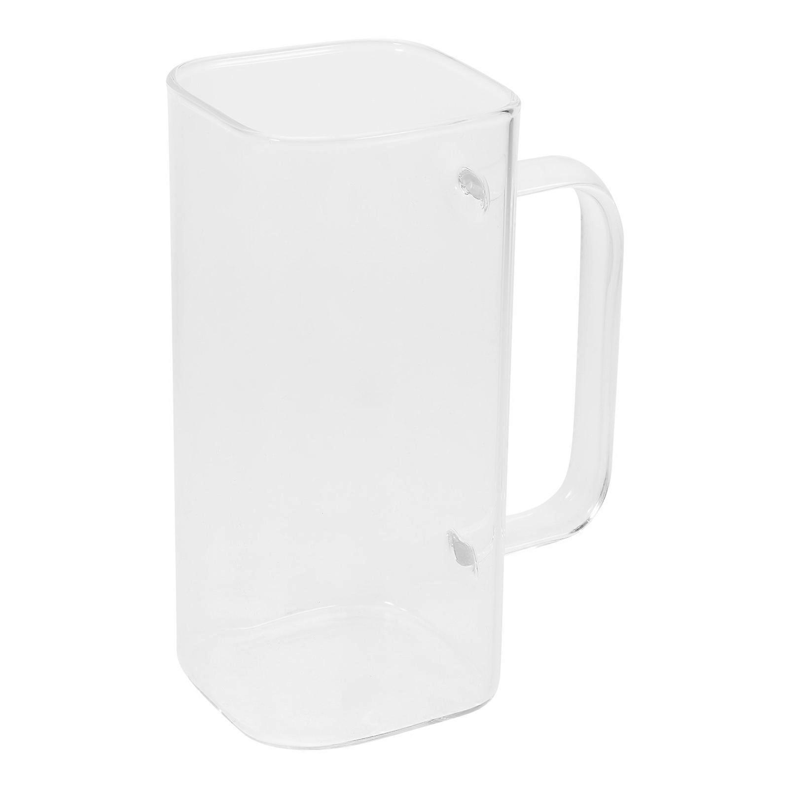 Heat Resistant Transparent Glass Tumbler with Handle Stylish Drink Container for Tea, Milk, and Juices at Home or Parties