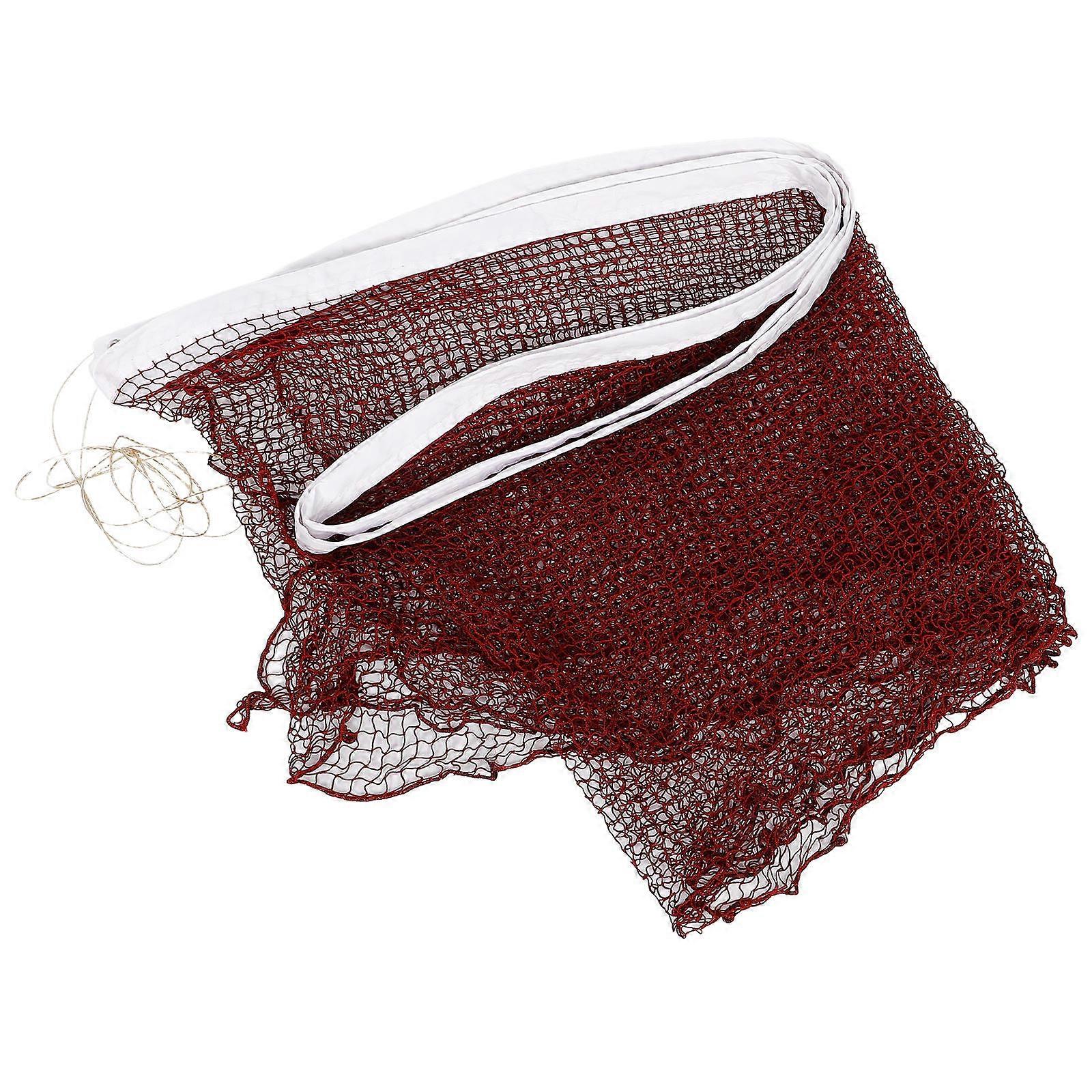 Sports Nets for Badminton Easy Installation Standard Size Brown 610.00X76.00X0.20CM Small Mesh Design 1 Set