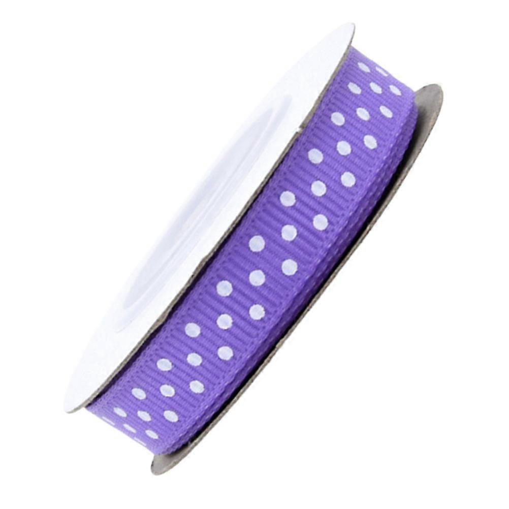 5 rouleaux de ruban côtelé violet avec motif pointillé pour l’artisanat de bricolage, les décorations de fête, l’emballage et les accessoires pour cheveux