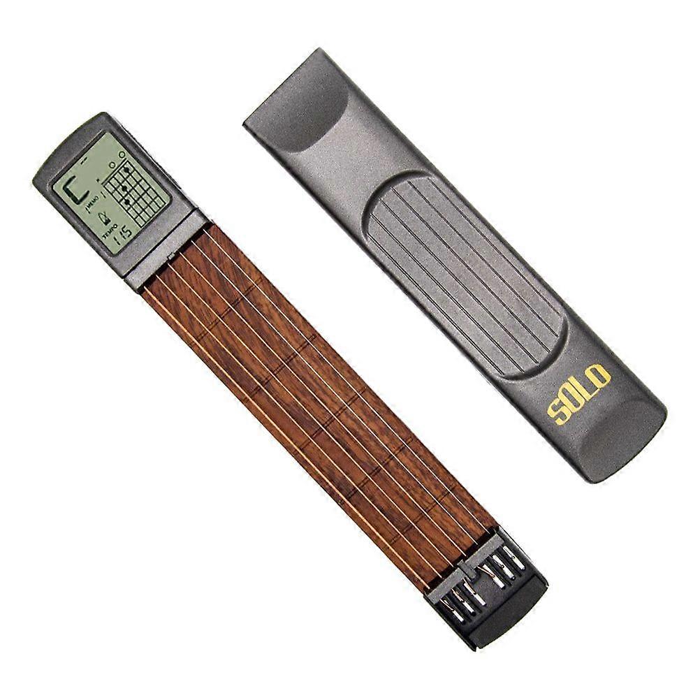 ポータブル6フレットギタートレーナーミニポケットギターフィンガー練習ツール(ブラック)