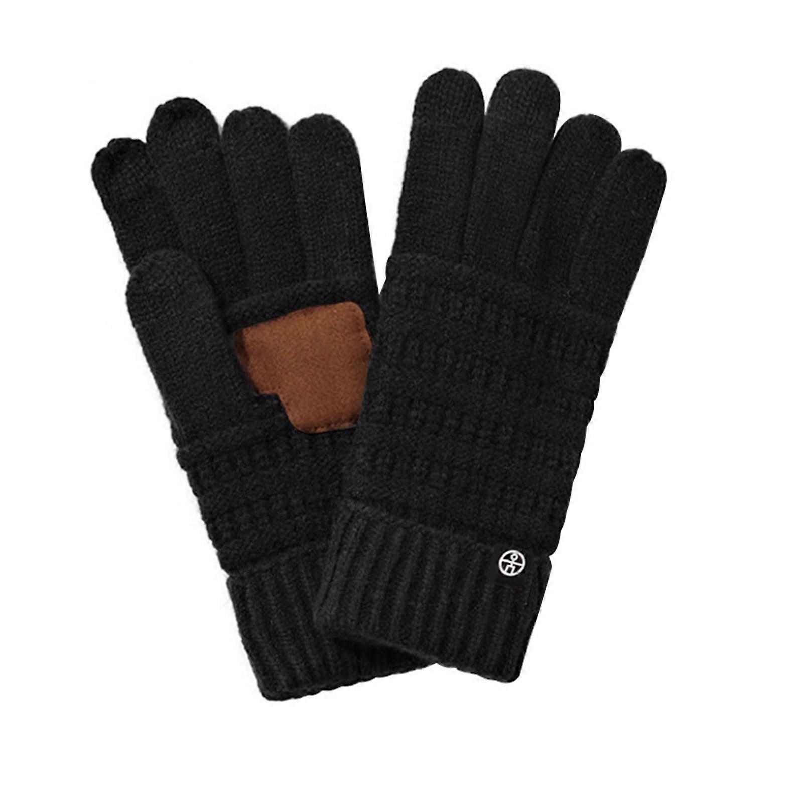 Running Gloves Women's Knitted Winter Touchscreen Gloves Unisex Size Black Windproof Non-Slip Sports Cycling Motorcycle
