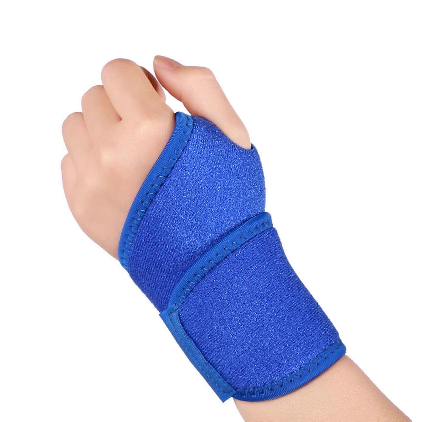 Thumb And Wrist Wrap Adjustable Elastic Wrist Brace For Gym Fitness Badminton Basketball – Blue Compression Support