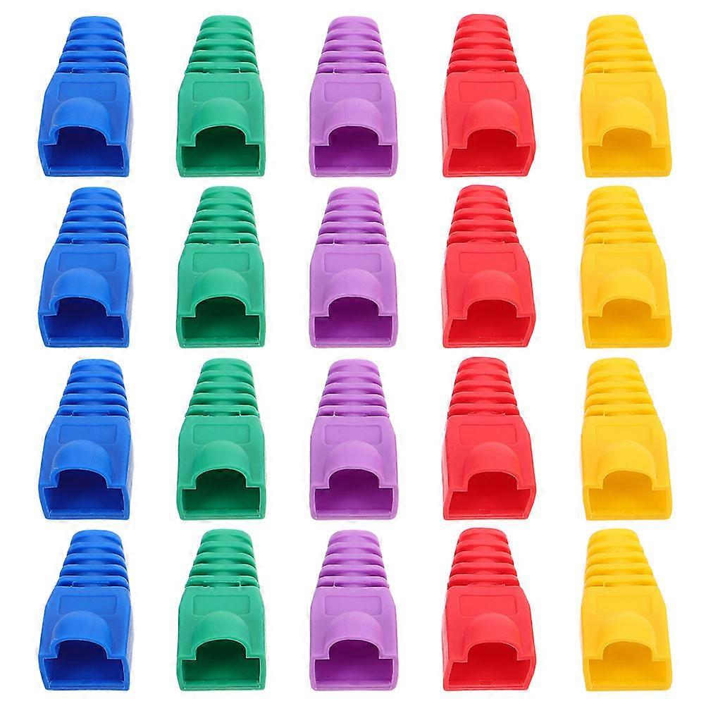 Cable Connector Caps Wear-Resistant Ethernet Cable End Covers Network Setup 2.50X1.50X1.40CM Strong Shielding 100Set