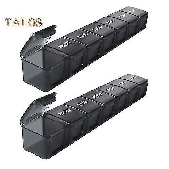 2Pcs Pill Case Smooth Surface Store Compact Useful Weekly Pill Packing Box Home Supply