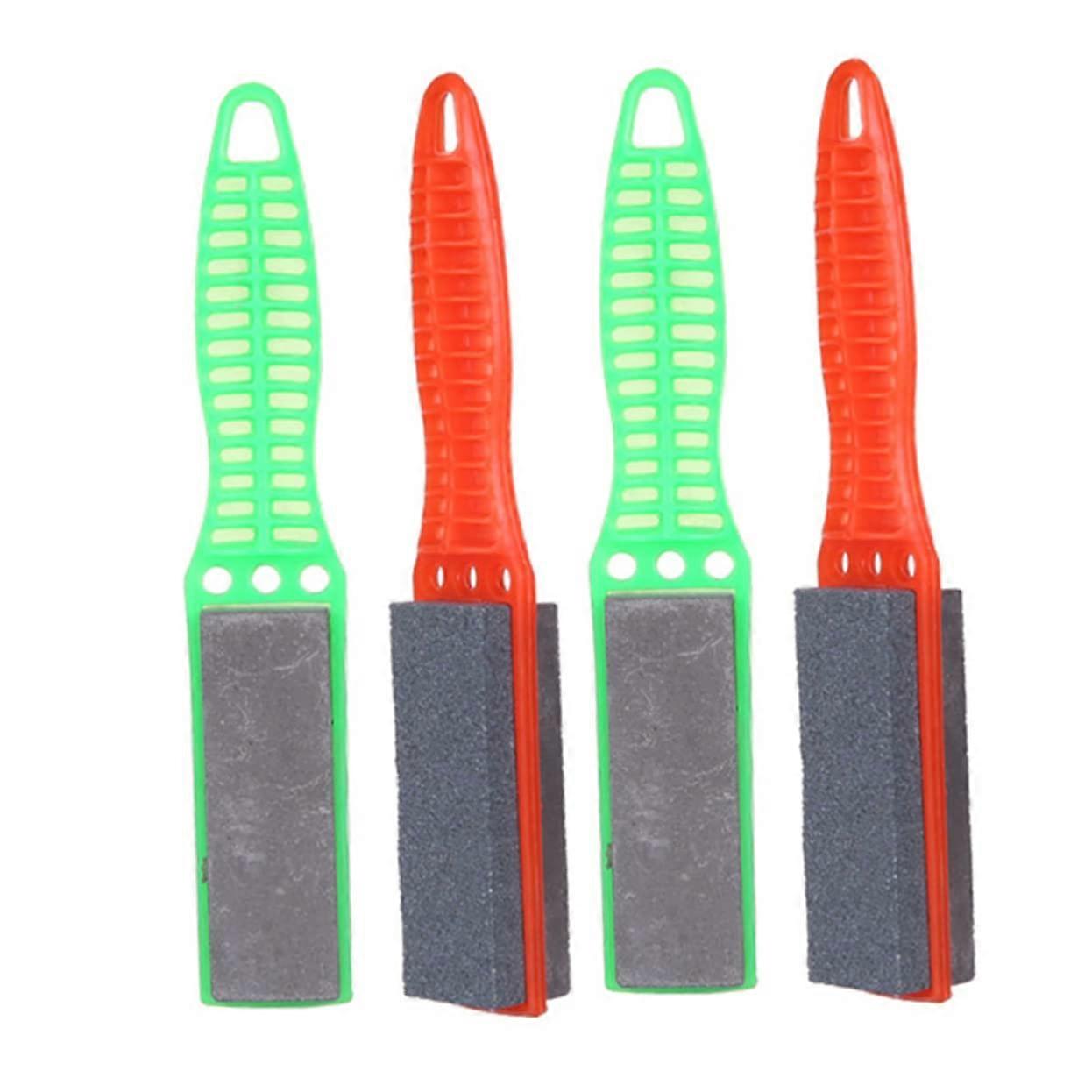 4 Piece Knife Sharpener Tool Set with Sharpening Stone and Whetstone in Random Colors for Multifunctional Use