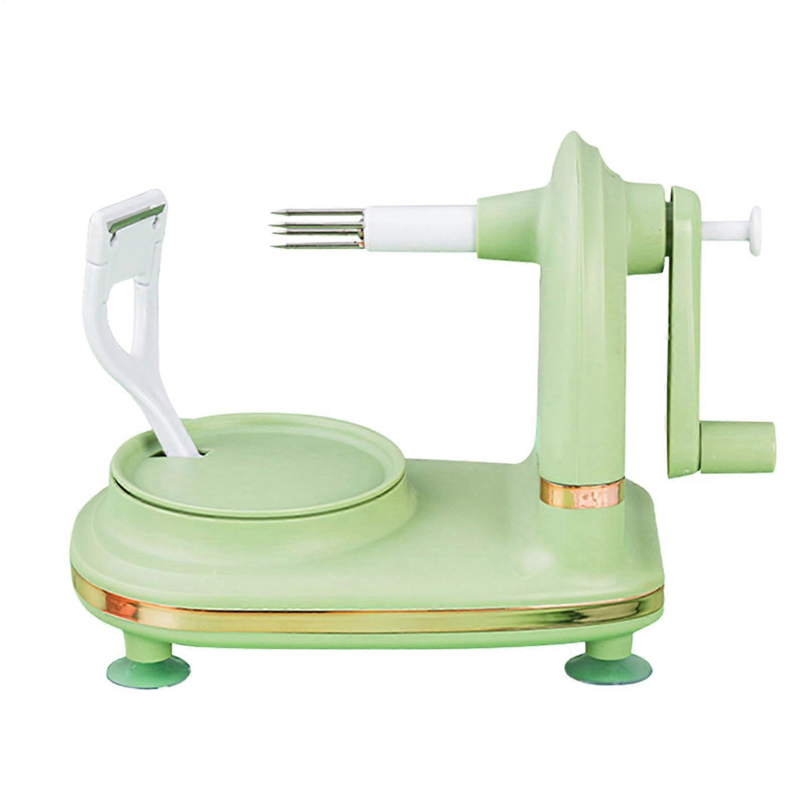 Fruit Peeler with Hand Crank - Manual Apple and Carrot Peeler 8.3 x 4.7 x 5.9 Inch Suction Base Peeler in Hellgrün