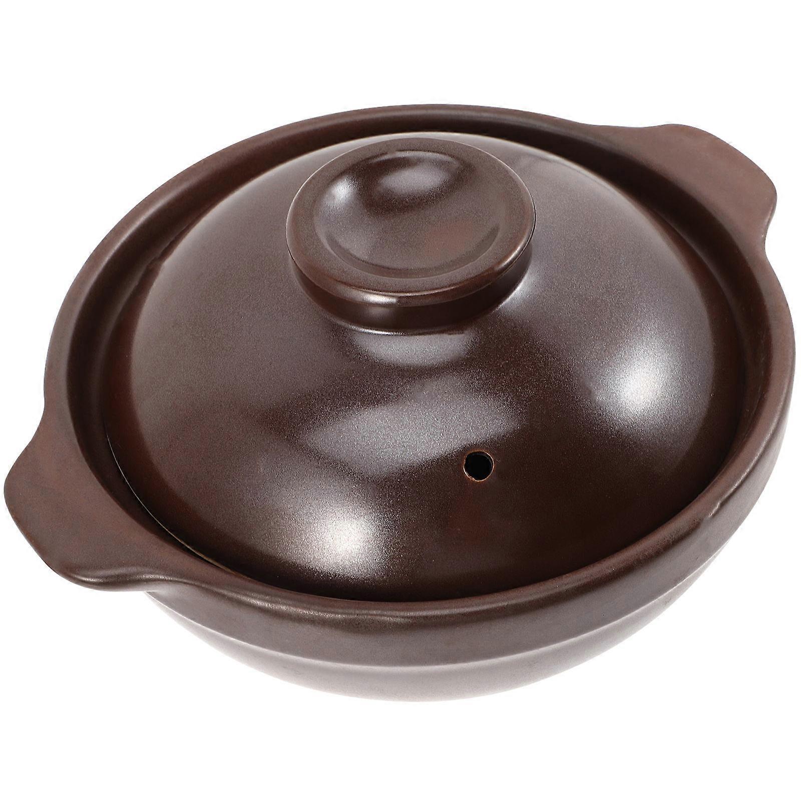 Multi Functional Heat Resistant Ceramic Stewing Pot with Lid for Cooking Rice, Noodles, and Soups – Ideal for Home and Restaurant Use
