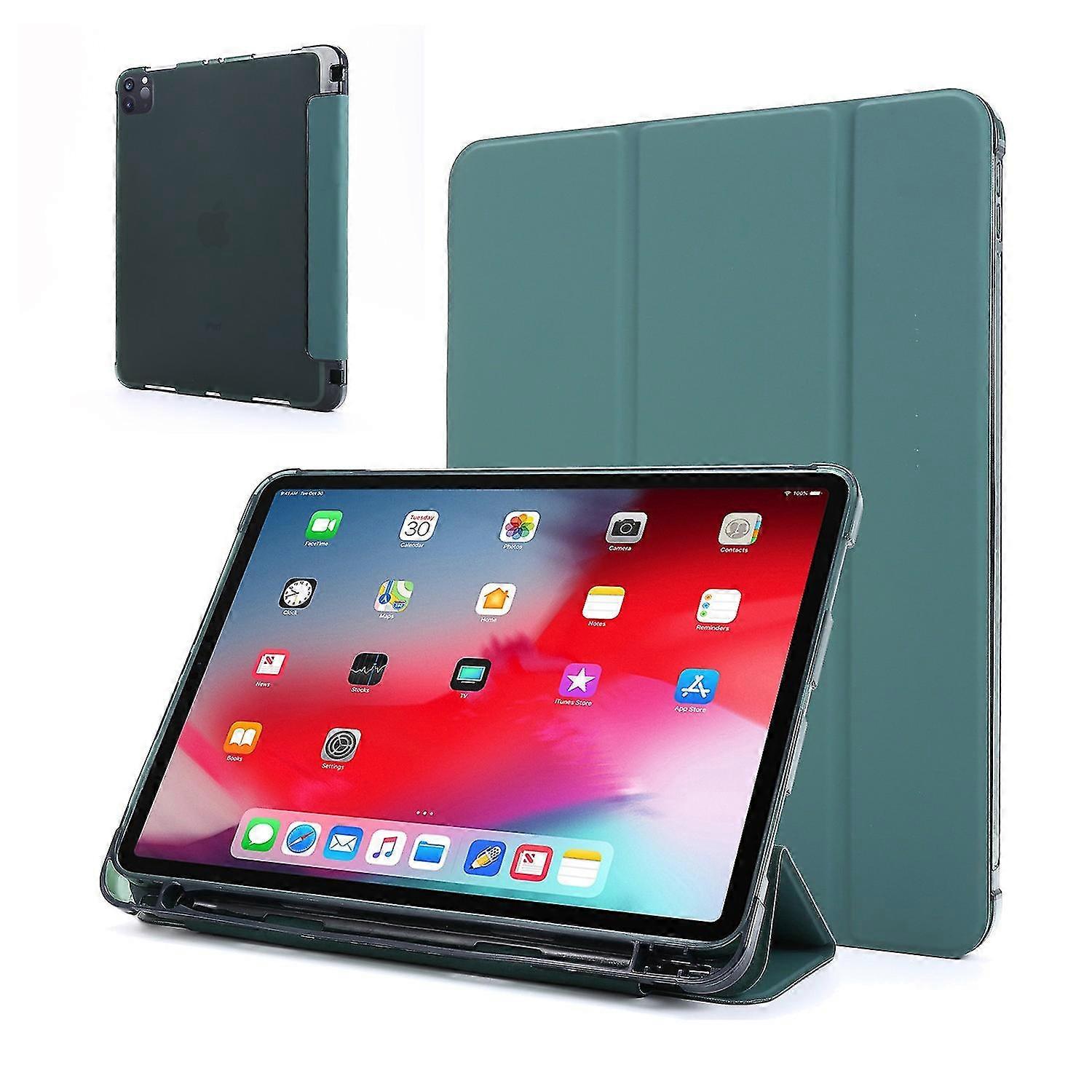 Tri-Fold Stand Leather Case with Pen Slot for Compatible Tablet Models