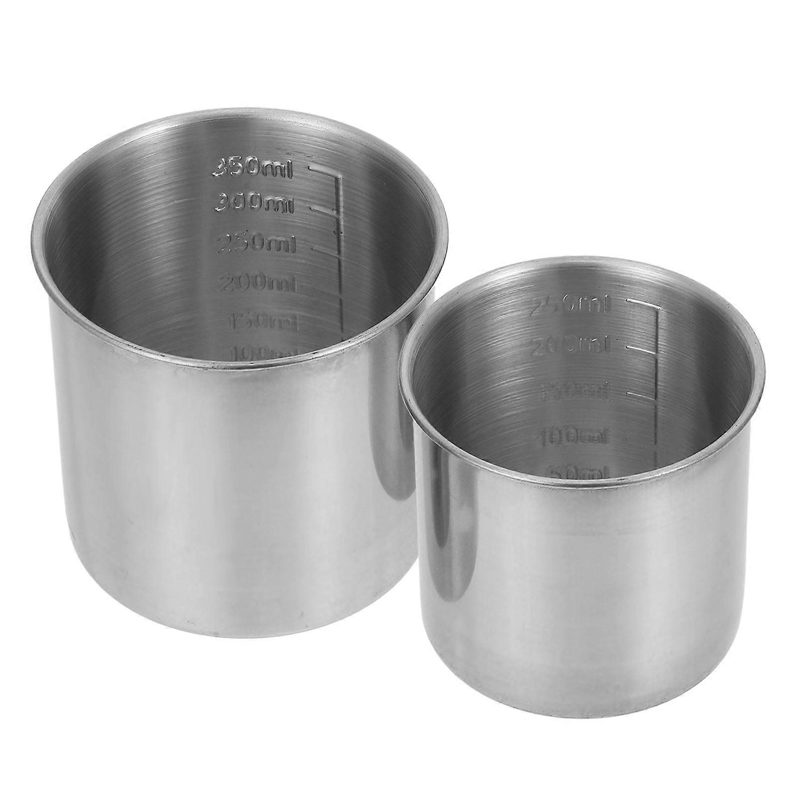 Kitchen Measuring Cup Baking Stainless Steel Cooking Picnic 2Pcs