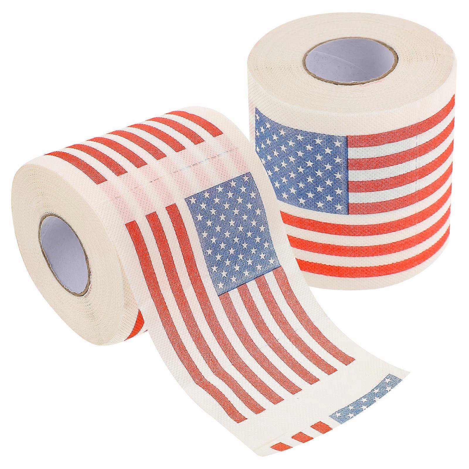 American Flag Toilet Tissue Paper Multi-Colored 10.00X10.00X10.00cm 2 Rolls