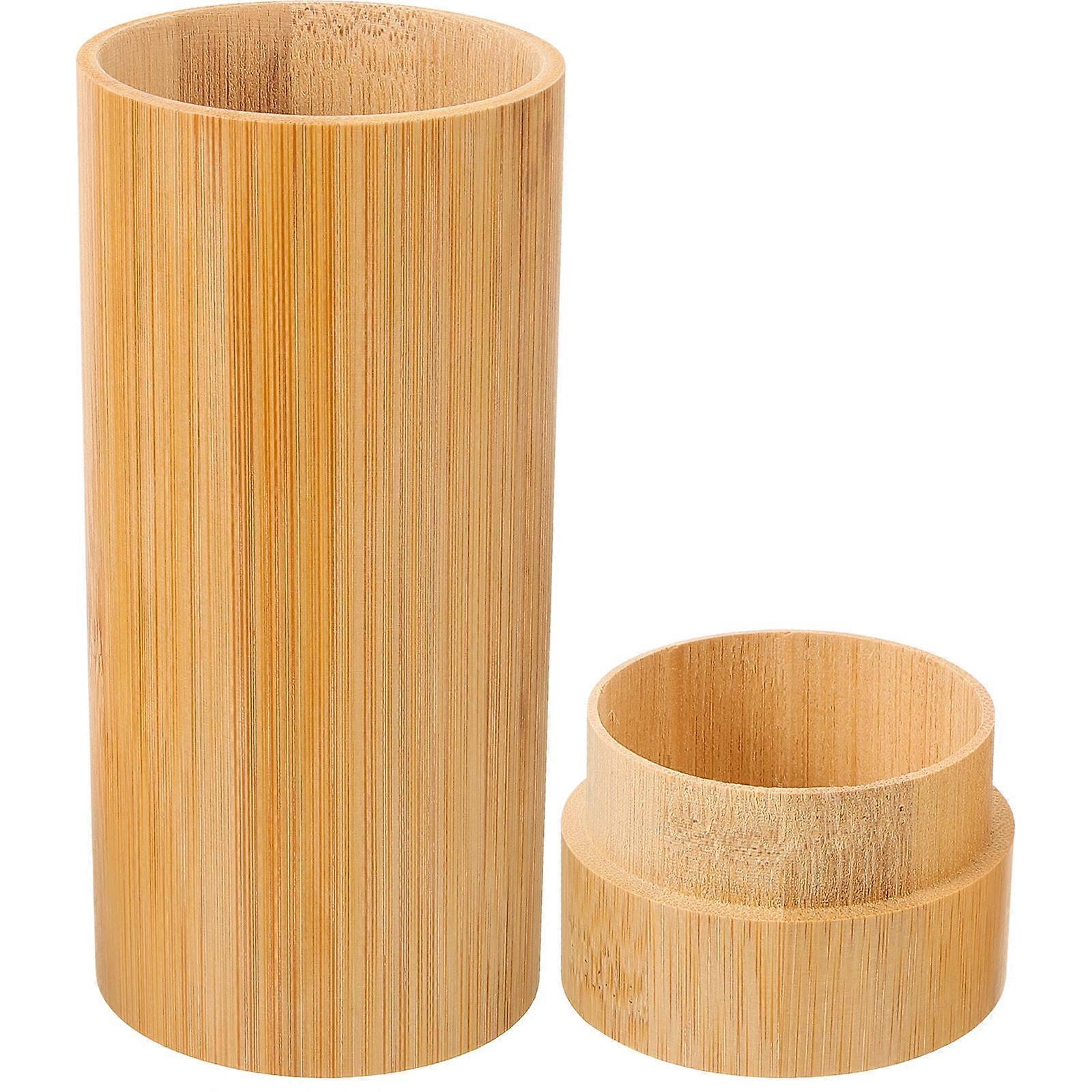 Eyeglasses Storage Box Bamboo Glasses Box Sunglasses Organizer Khaki Color 1Set