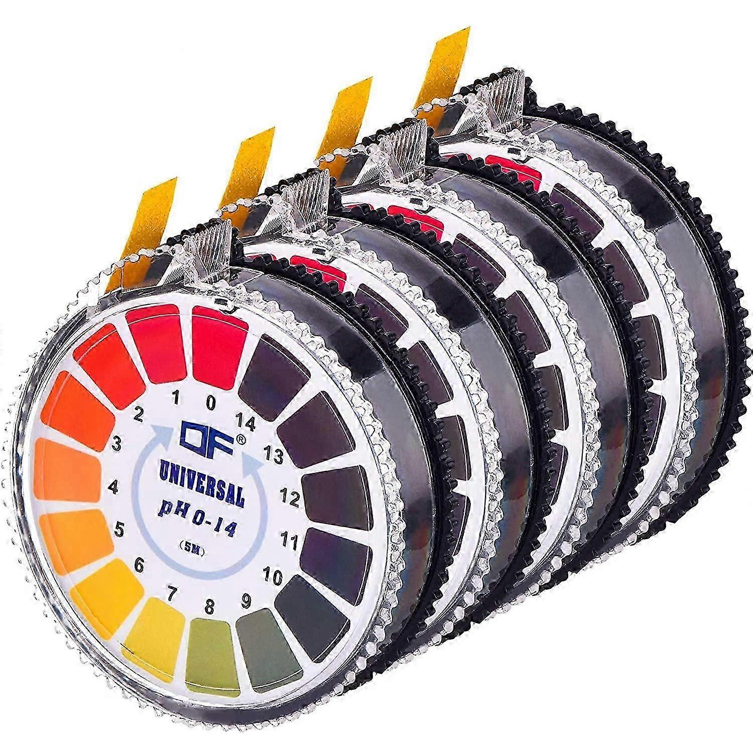 Universal pH Test Paper Strips pH Test Strips Roll, pH Measure Full Range 0-14 16.4 ft/Roll (4 Rolls)