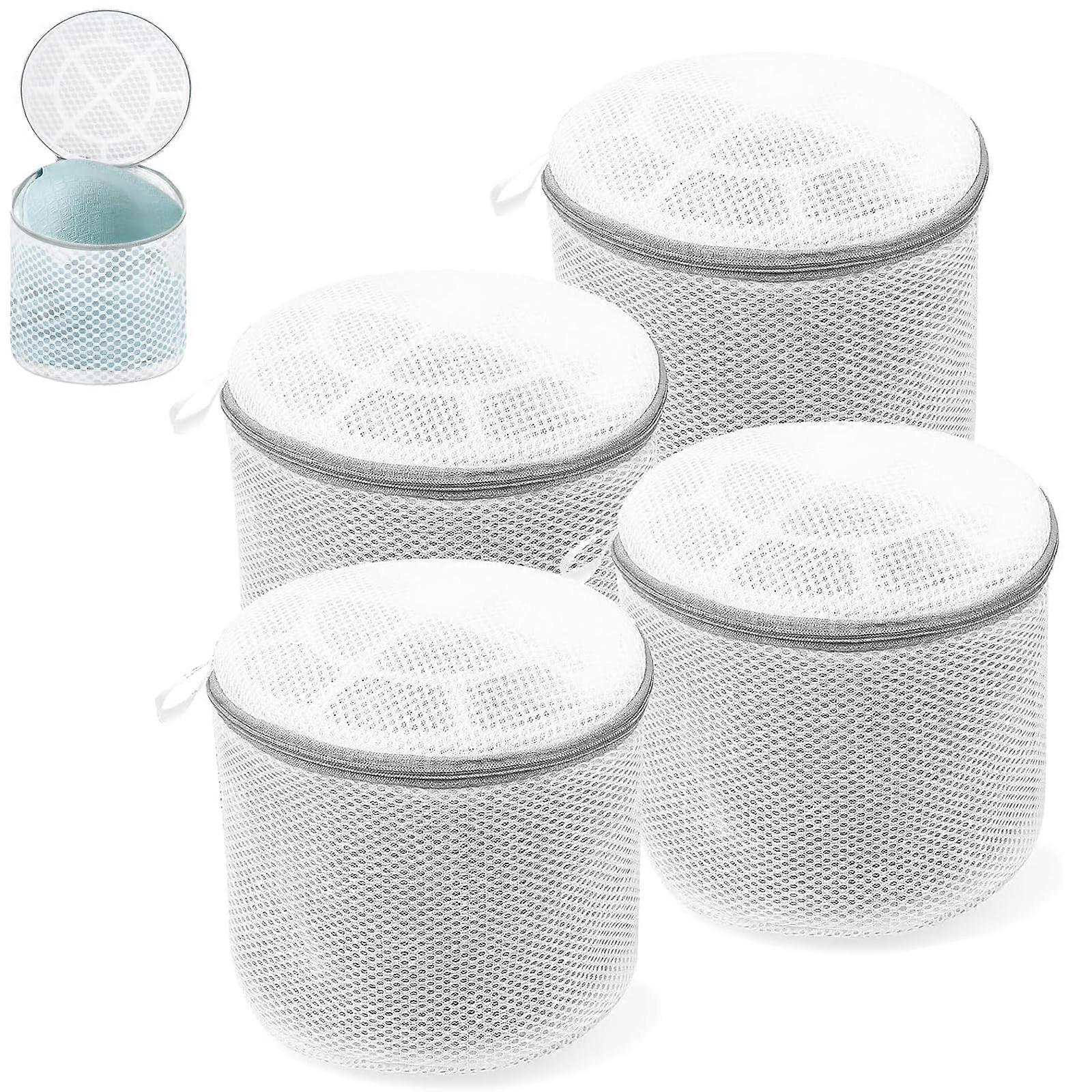 Pack of 4 Bra Laundry Net with Zip for Bras, Underwear, Delicates