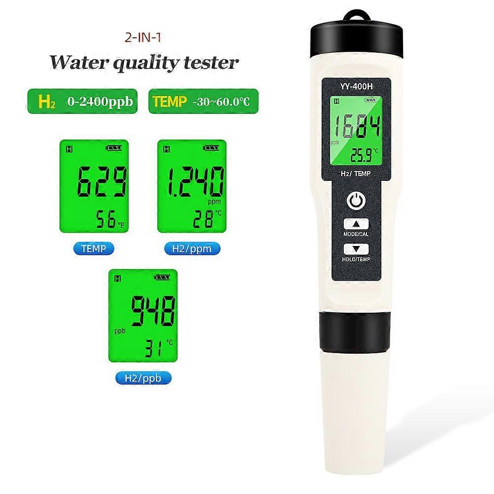LCD digital display 2 in 1 H2 temperature pen high-precision aquarium water quality monitoring test pen