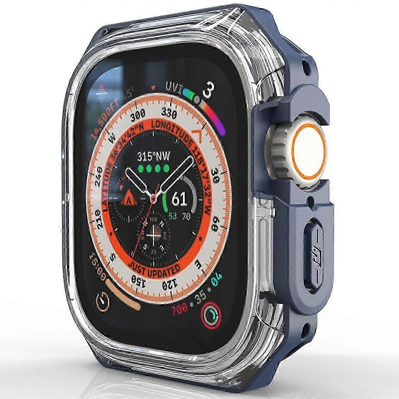 Watch Frame Case PC+TPU Edge Protector for Compatible Smartwatch 49mm - Midnight