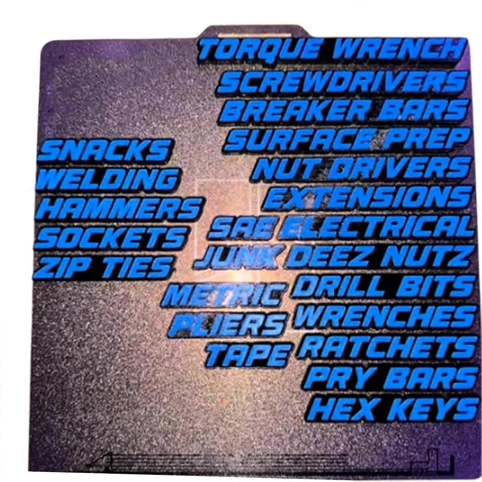 Reusable Magnetic Toolbox Labels Heavy-Duty Magnetic Toolbox Nameplates for Craftsmans