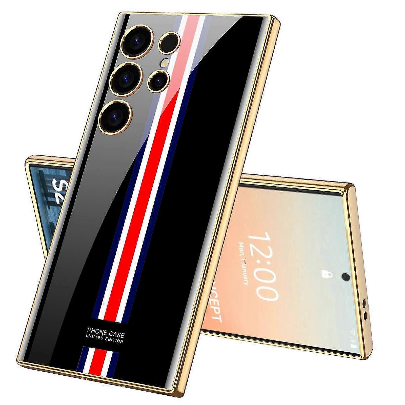 Convient aux étuis de téléphone de la série Samsung S24, à l’étui en verre trempé à cadre galvanisé en TPU, à l’étui de protection rigide antichoc pour tout le corps pour sa